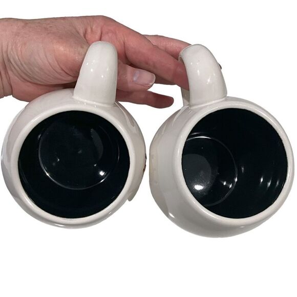 RAE DUNN Halloween Mugs Set of 2 Candy Corn Broom Witch Skeleton Pumpkin Head - Picture 6 of 9